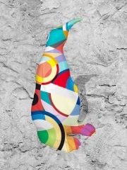 pingouin   en résine design abstract art 011