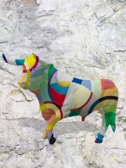 taureau   en résine design abstract art 012