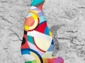 pingouin   en résine design abstract art 011
