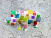 Hippo   en resine design cube color 007