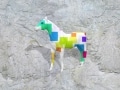 cheval fleur   en resine design cube color 004