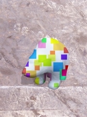 ours 2 fleur   en resine design cube color 010