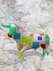 taureau   en resine design cube color 014