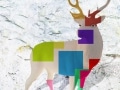 cerf   en resine design cube color 002