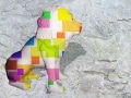 lion   en resine design cube color 008