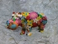 Hippo   en resine flower power