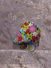 ours 2 fleur   en resine flower power