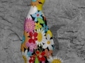 pingouin   en resine flower power