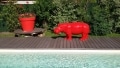 hippopotame en résine design 005