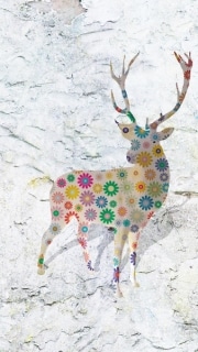 cerf   en resine marguerite