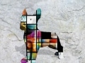 bouledogue   en resine style  mondrian