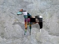 cheval fleur   en resine style  mondrian