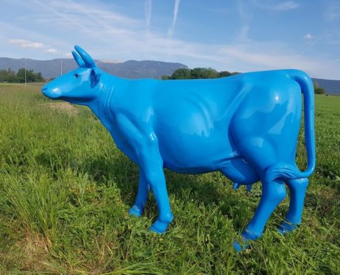 Vache bleu en resine design